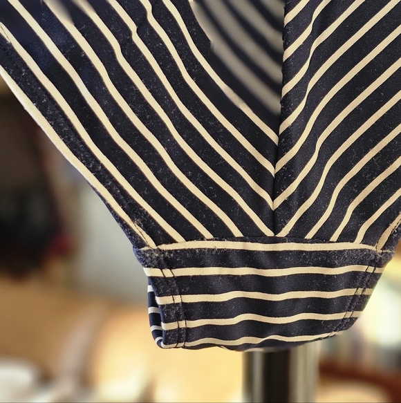 Panache Navy and White Striped High-Waisted Bikini Bottom - Picture 5 of 8